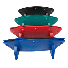 Yuanhe card holder stands on a table or is hand held for flexible use