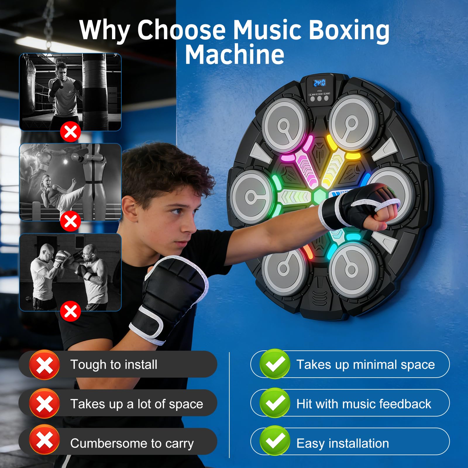 Kids teens and adults using boxing machine