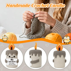 Handmade crochet candle by YUEYUQIU product detail photo
