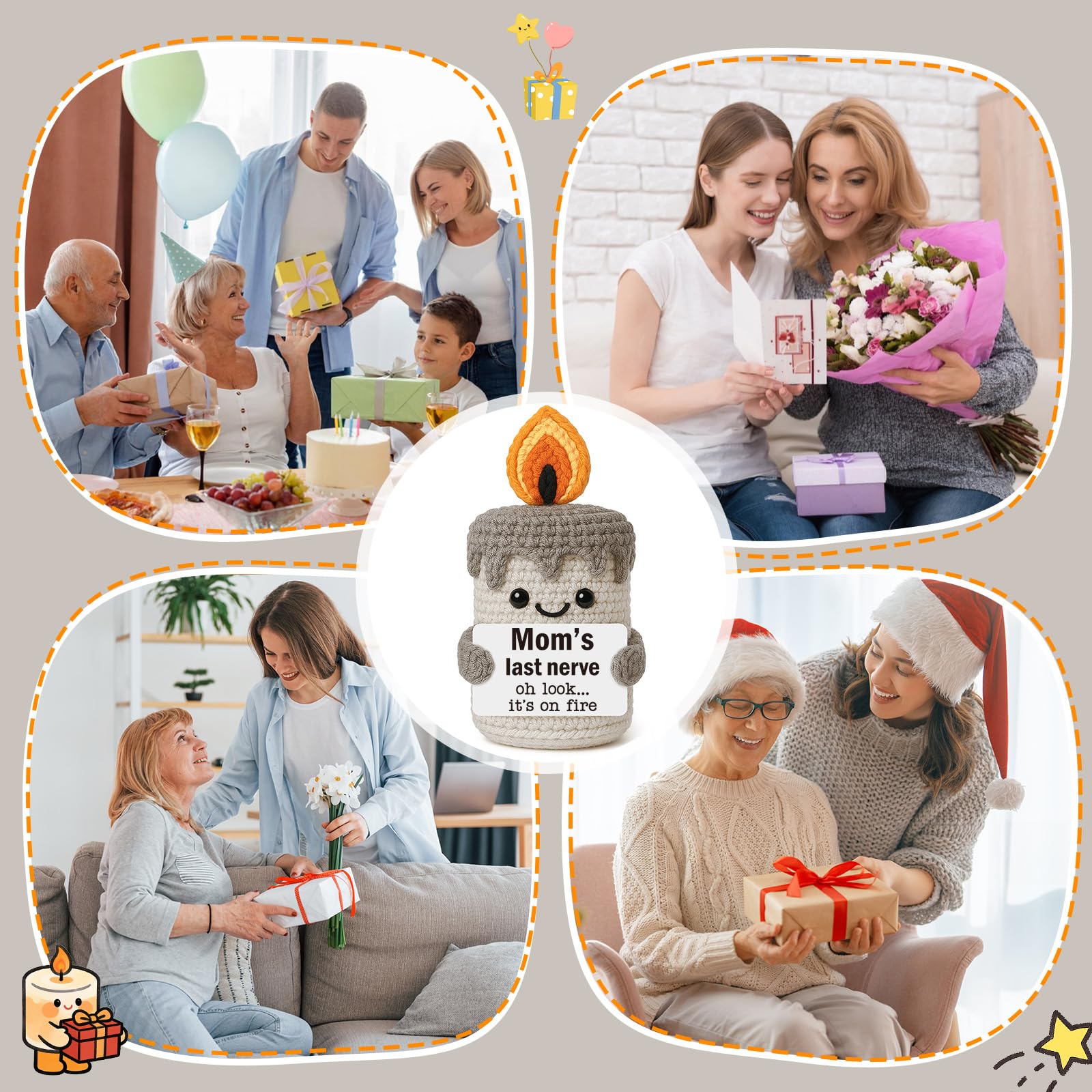 yueyuqiu gag gift for mom crochet candle christmas