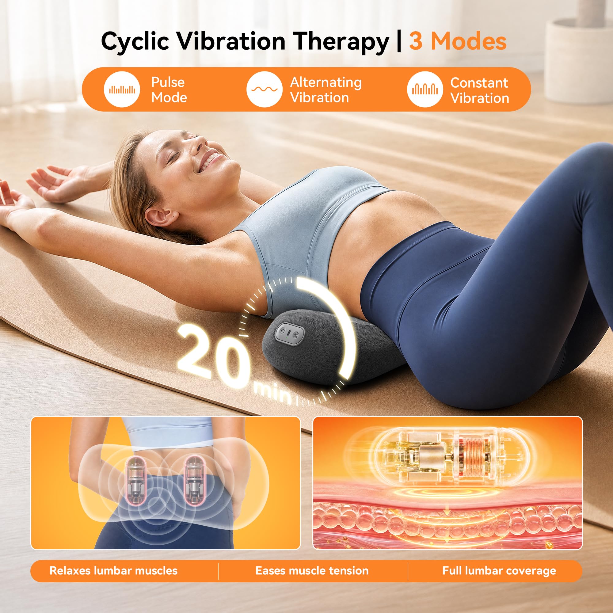 Two heat settings 113F and 122F on Yunari massager