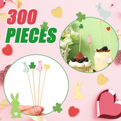 4.7 inch bamboo cocktail picks multicolor bundle