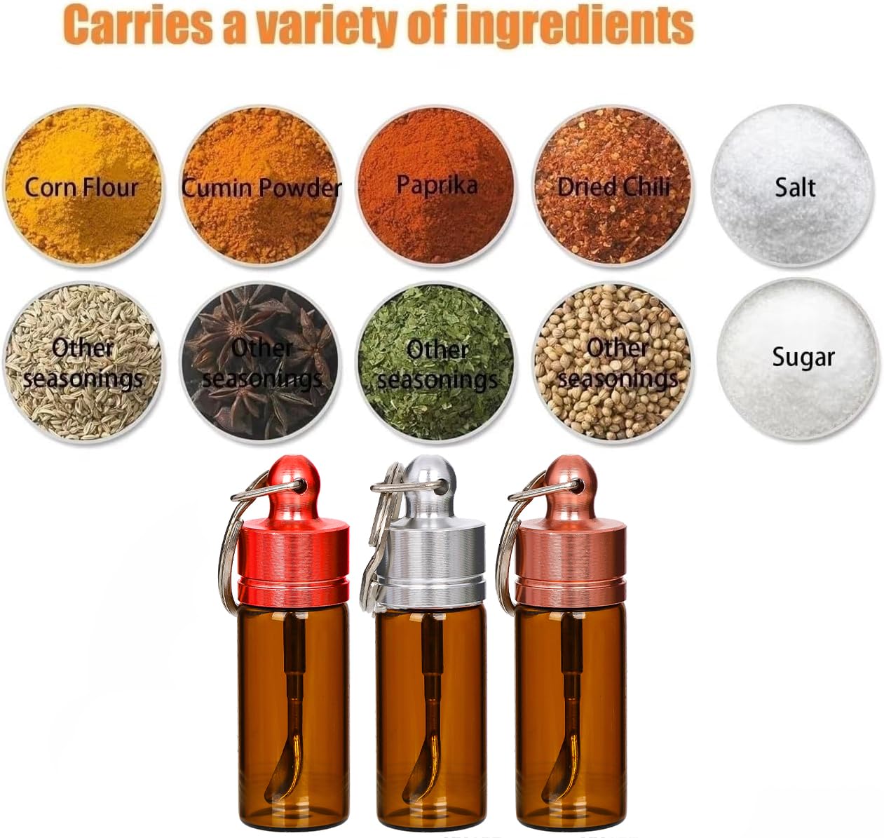 Travel kitchen storage YUSAEAF glass containers with spoons