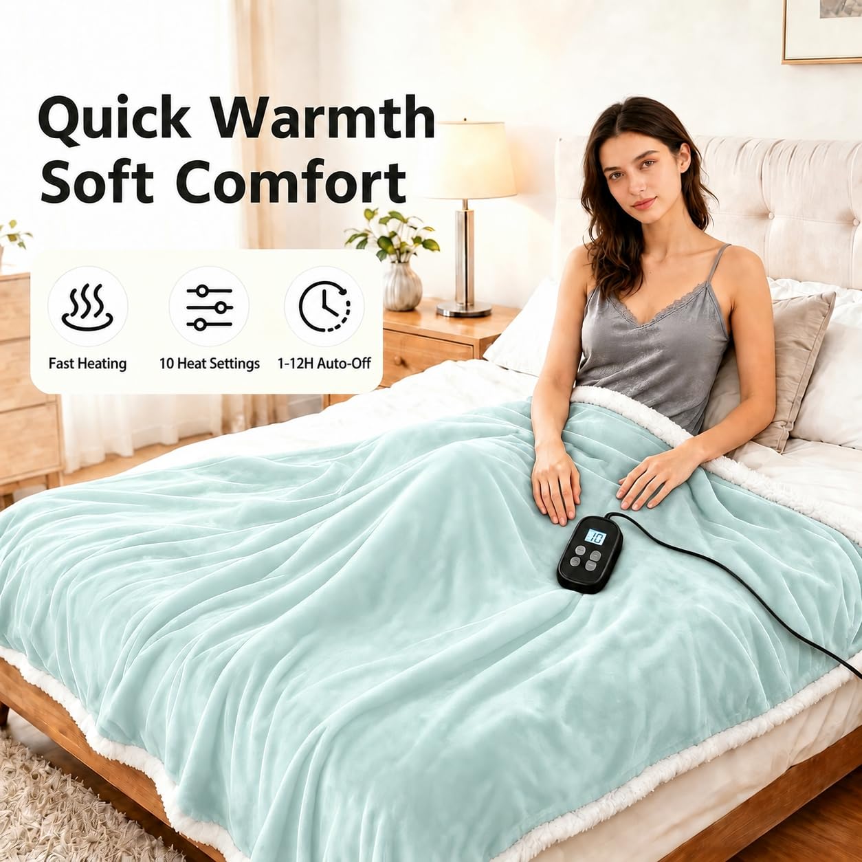 ETL listed safety heated blanket with overheat protection