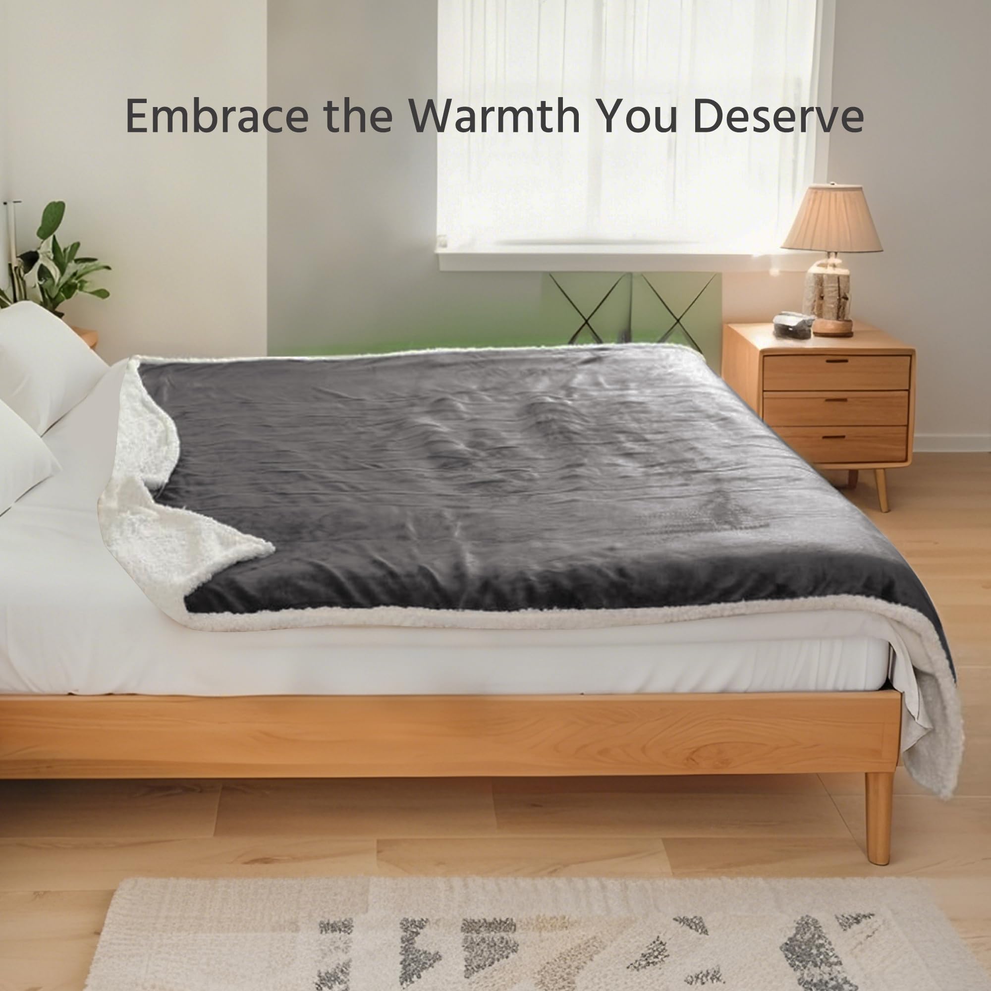 Machine washable YUSTAL electric heated blanket 72x84 inch
