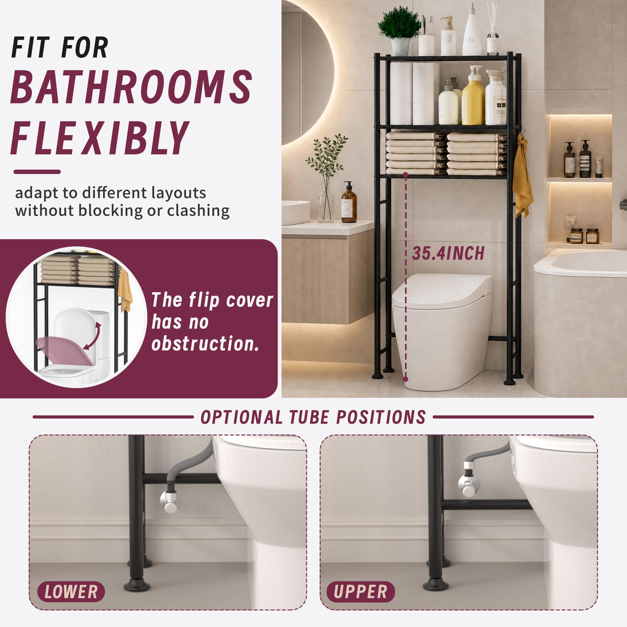 Versatile storage shelf for bathroom laundry balcony and bedroom