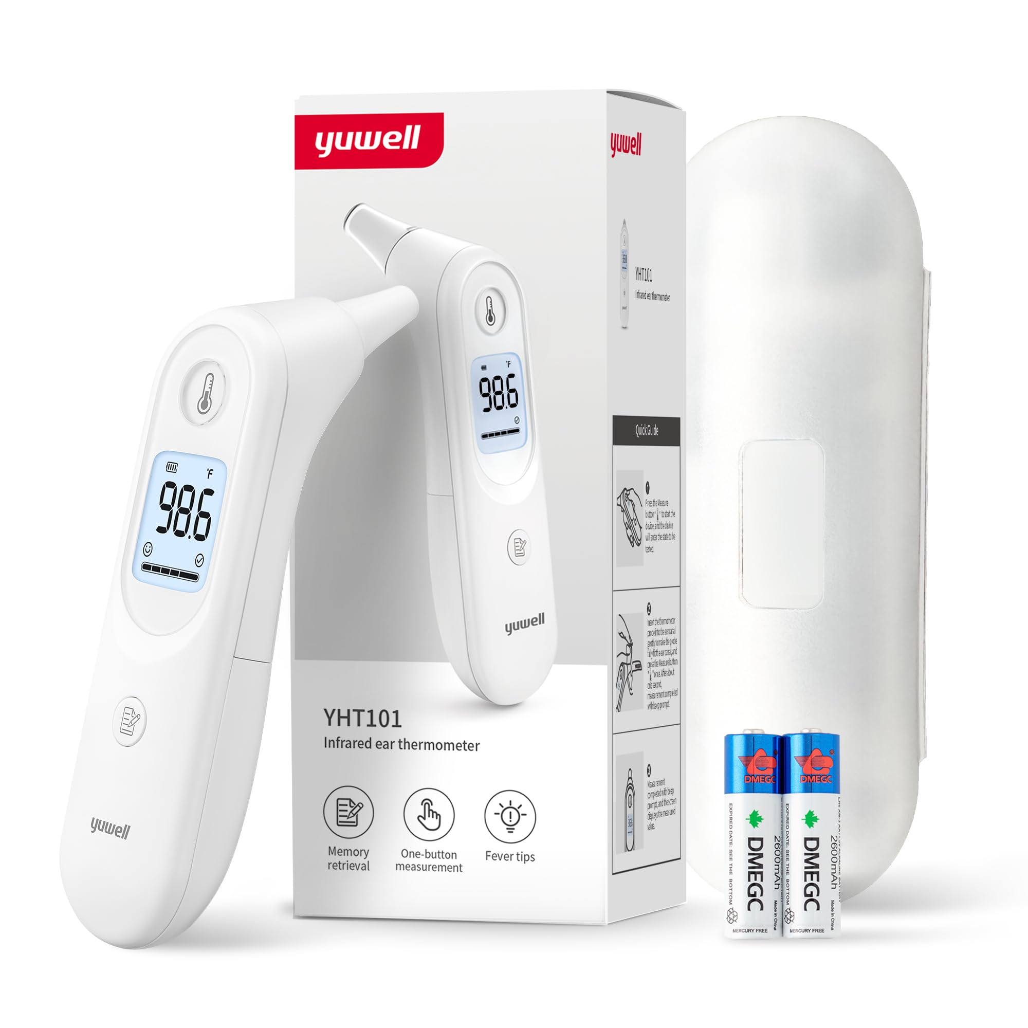 yuwell digital thermometer for adults and kids with large display