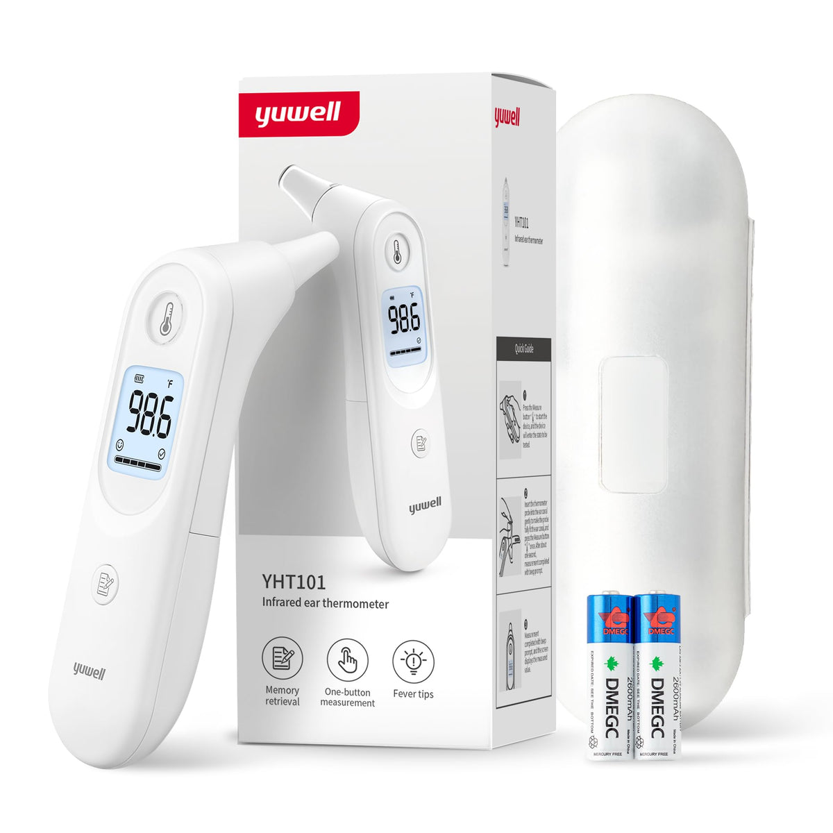 yuwell digital thermometer for adults and kids with large display