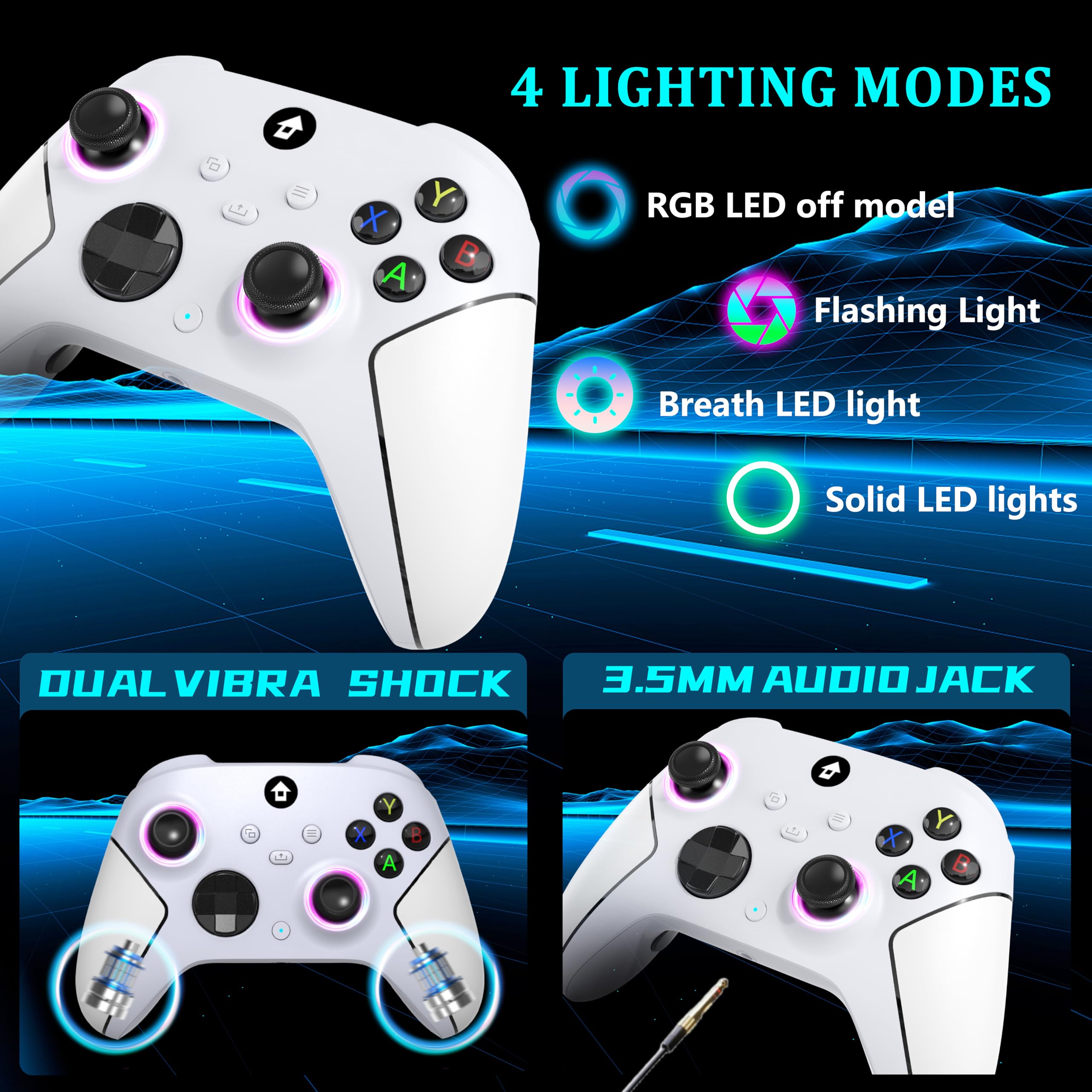 YUYIU wireless RGB controller Xbox side with 2.4GHz adapter