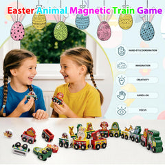 yxwomenxy Solid wood with non-toxic paint Easter train