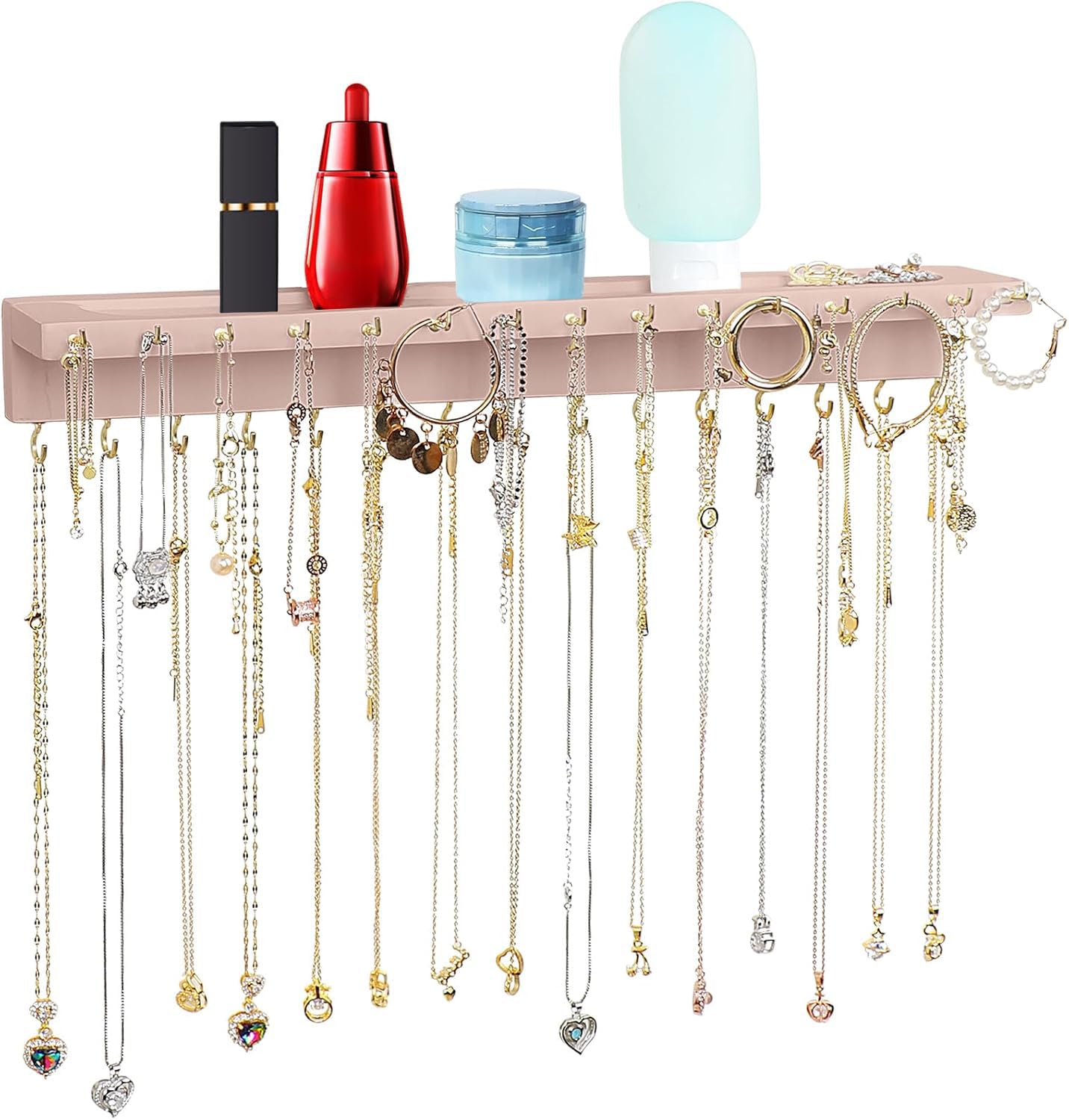 YYILIS Necklace Holder wall mounted organizer pink