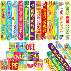 YYMYMGJ 48 pcs reading book slap bracelets set