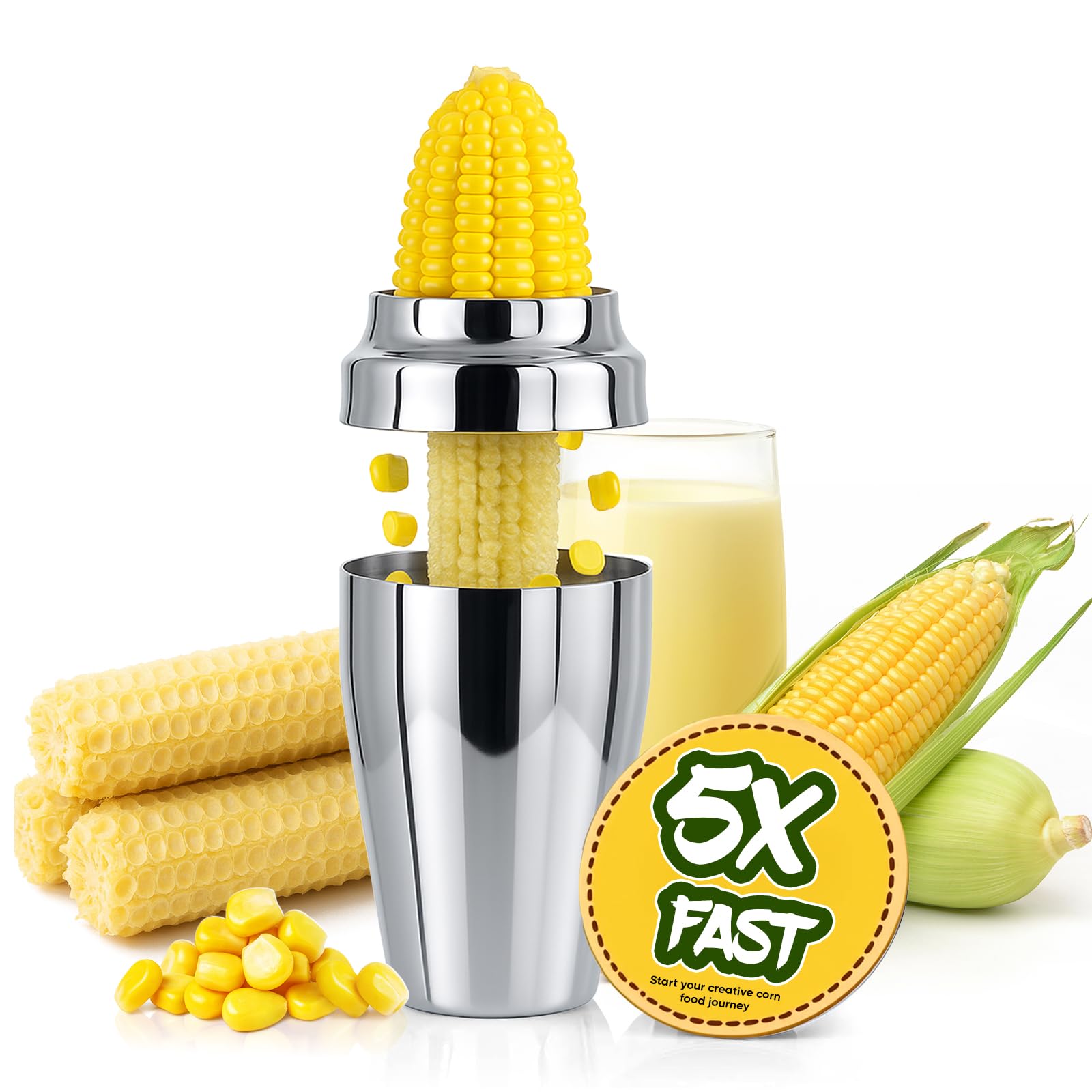 YYP Corn Cutter Peeler with cup for collecting corn kernels