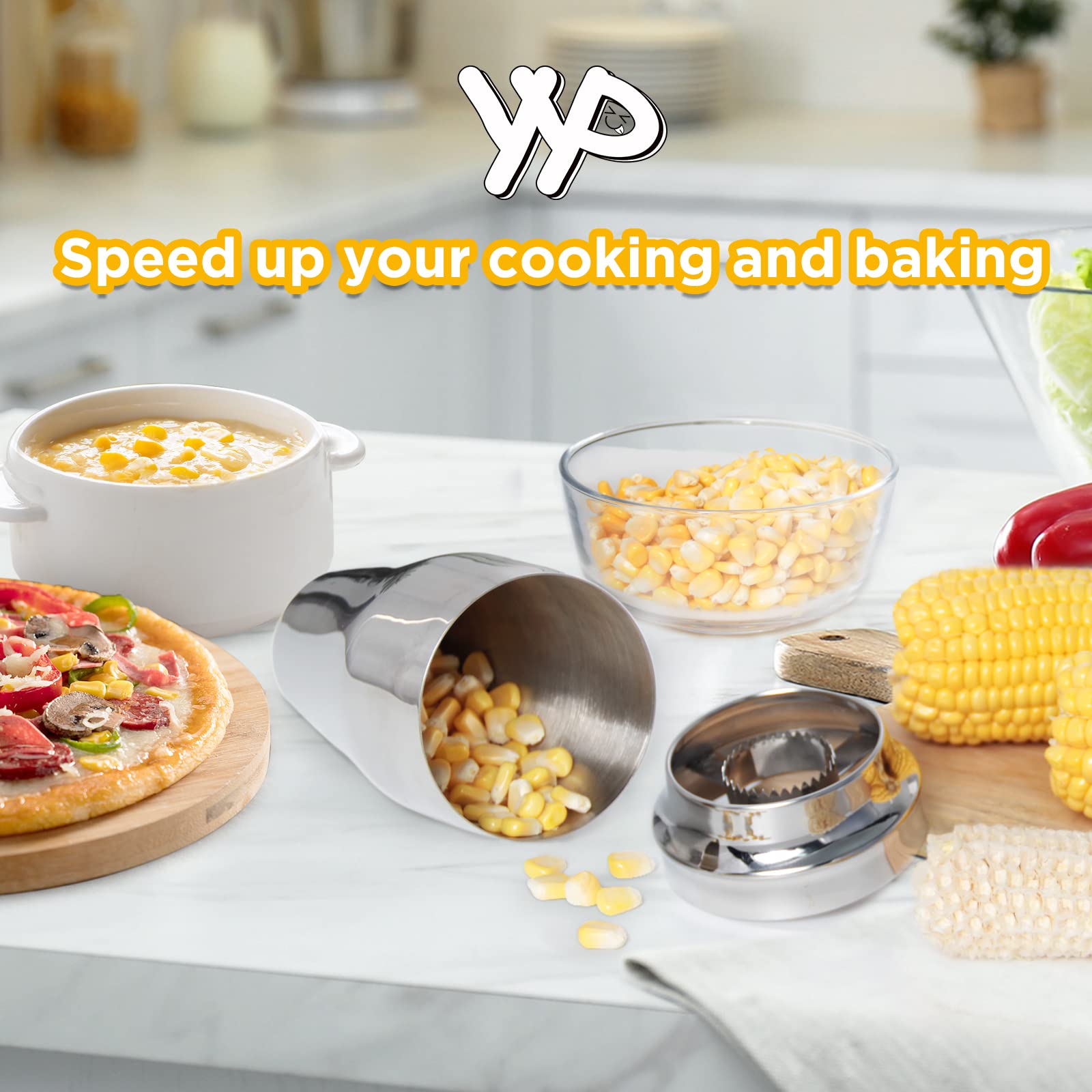 Versatile kitchen tool for corn on the cob preparation by YYP