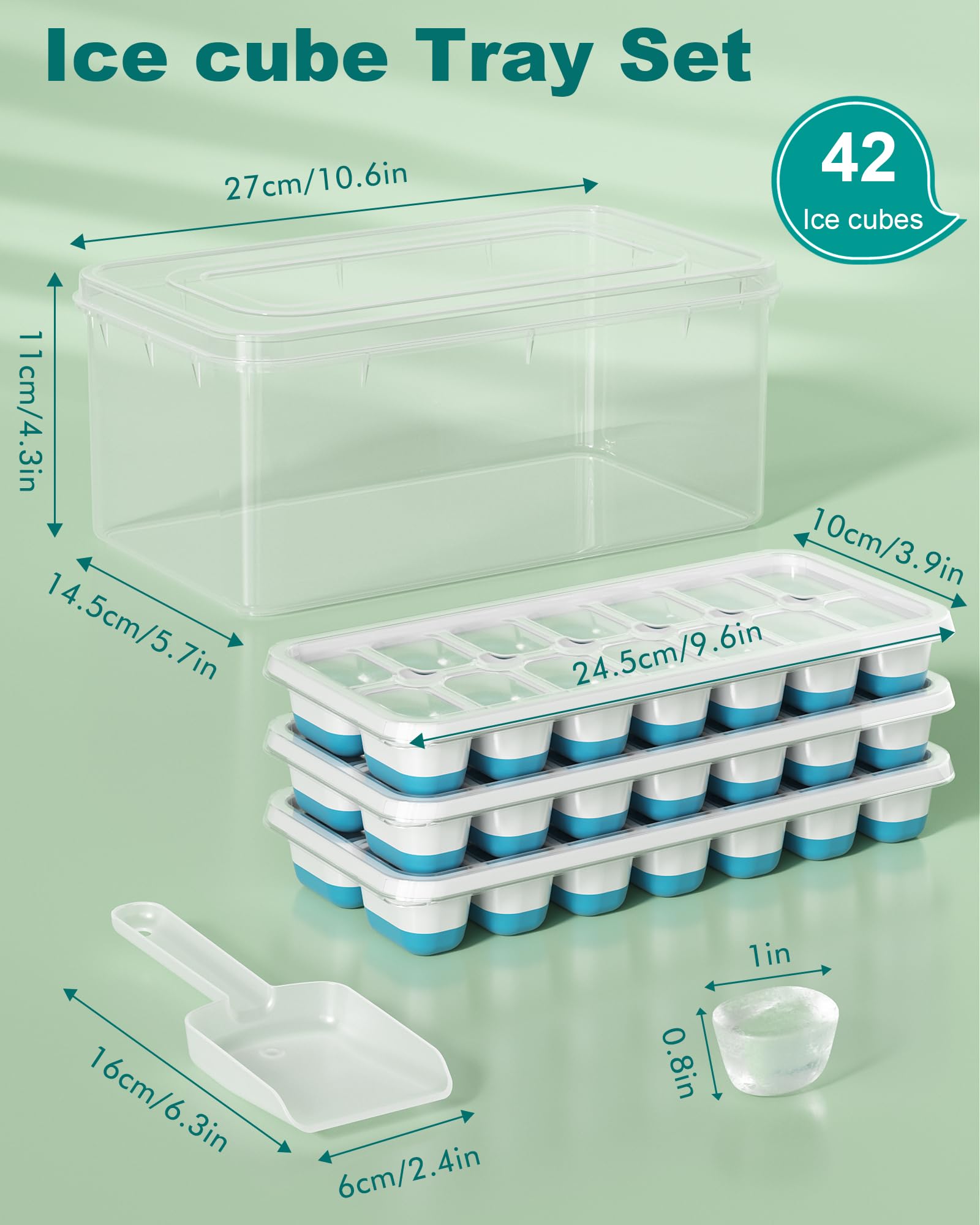 YZSFMZGE ice tray set for freezer blue color