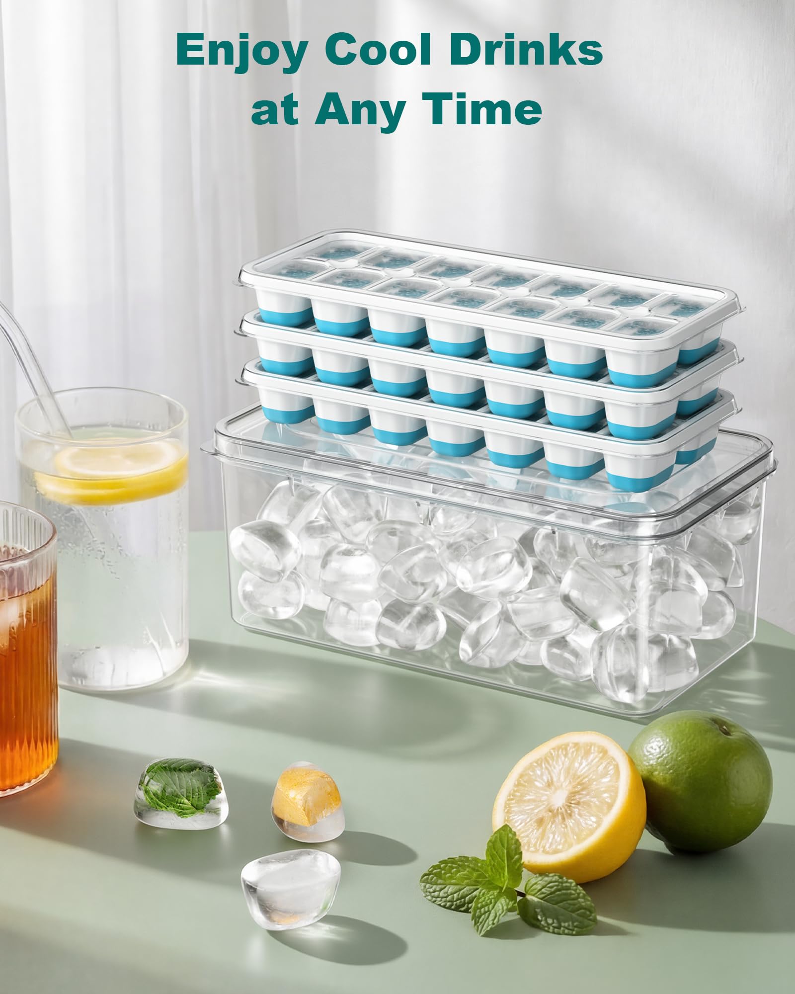 YZSFMZGE ice cube tray multi purpose blue 3 pack