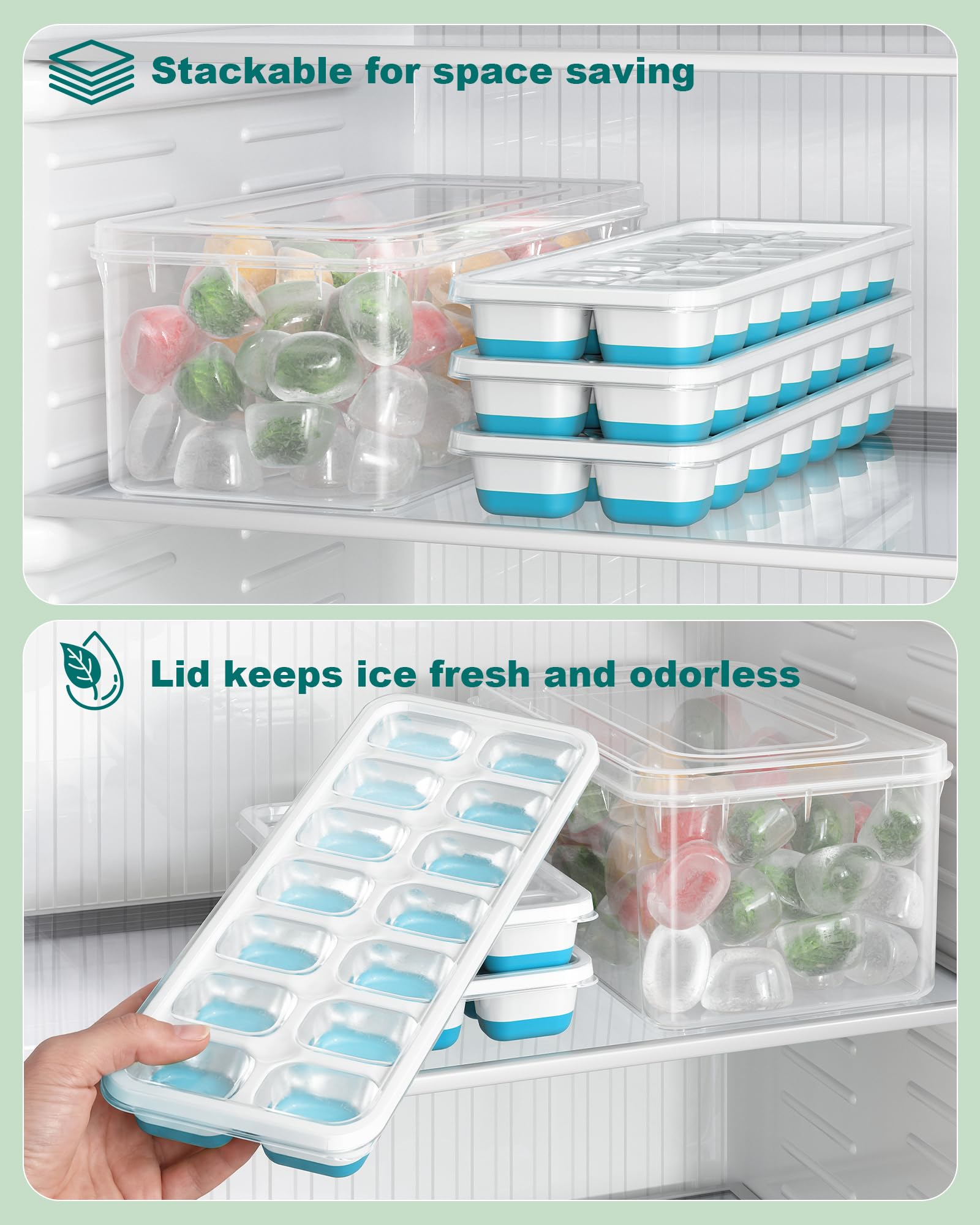Stackable ice cube mold blue by YZSFMZGE