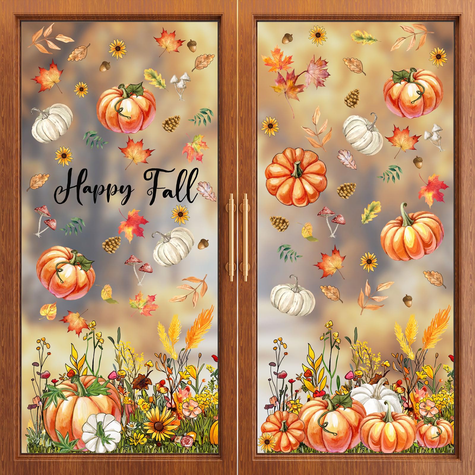 Fall decor window clings ideal for homes and offices