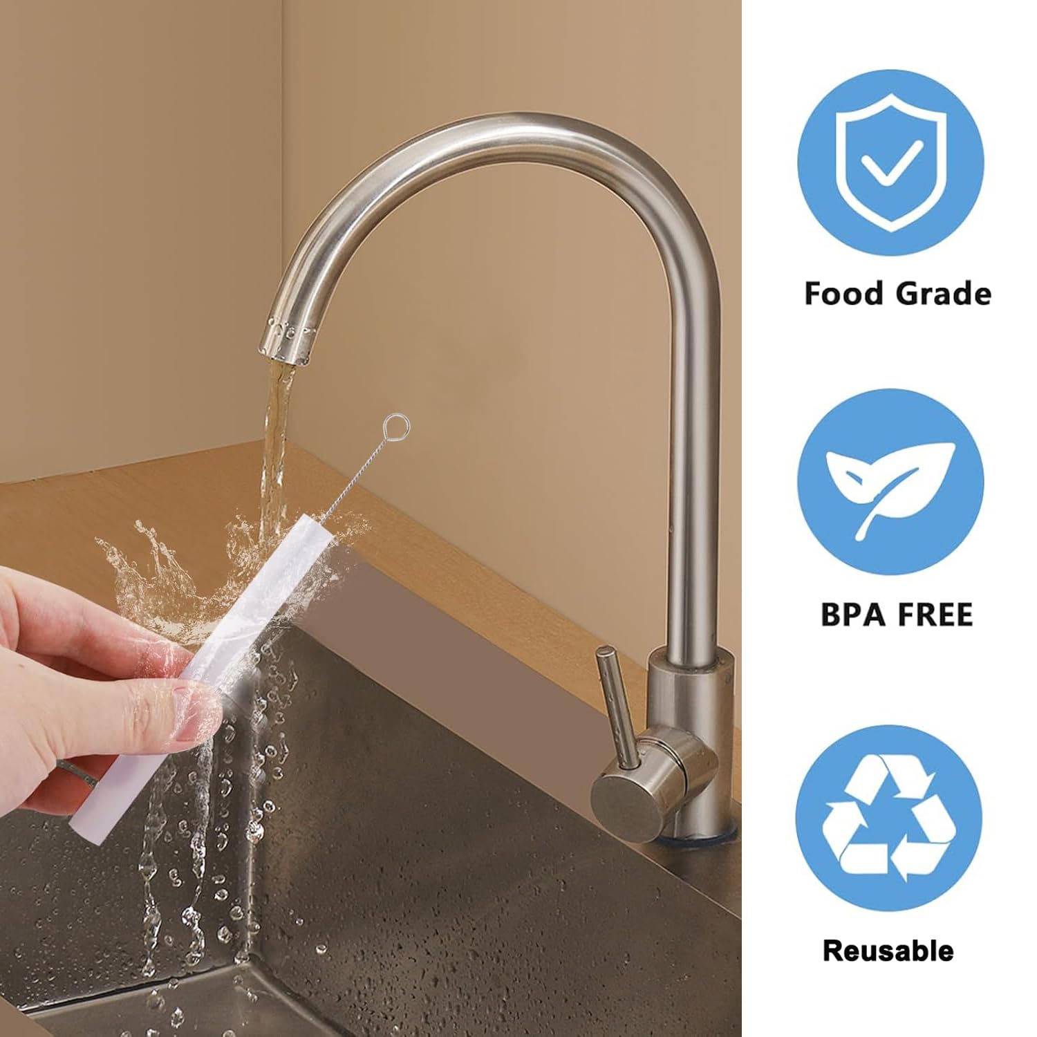 Cleaning brush included with Zak Designs Kelso straw replacement kit