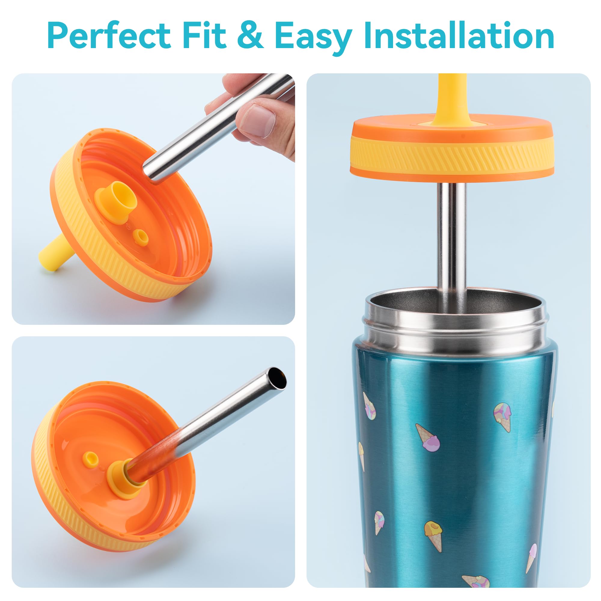 4-pack metal straw set for Zak Kelso cups with brushes