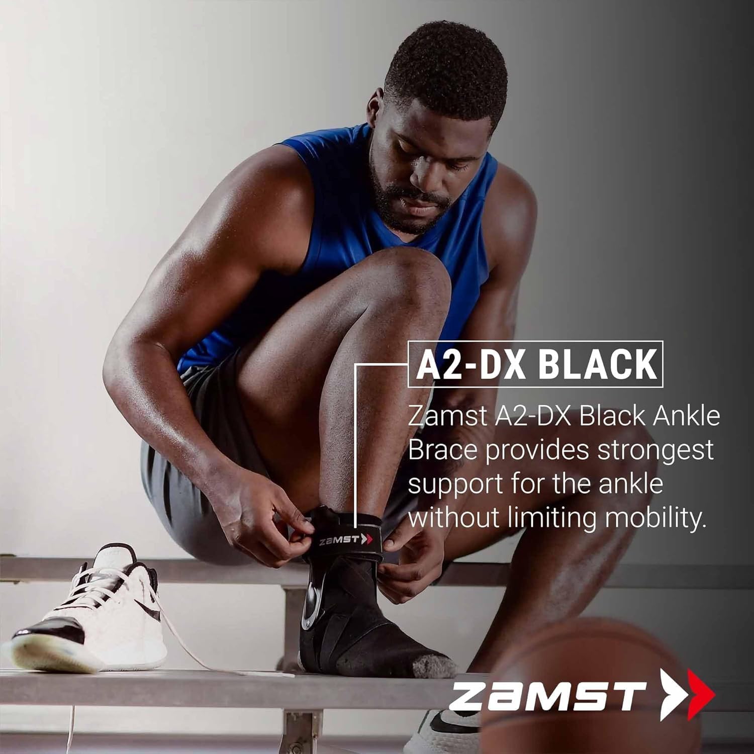 Zamst A2-DX black left medium ankle brace back view