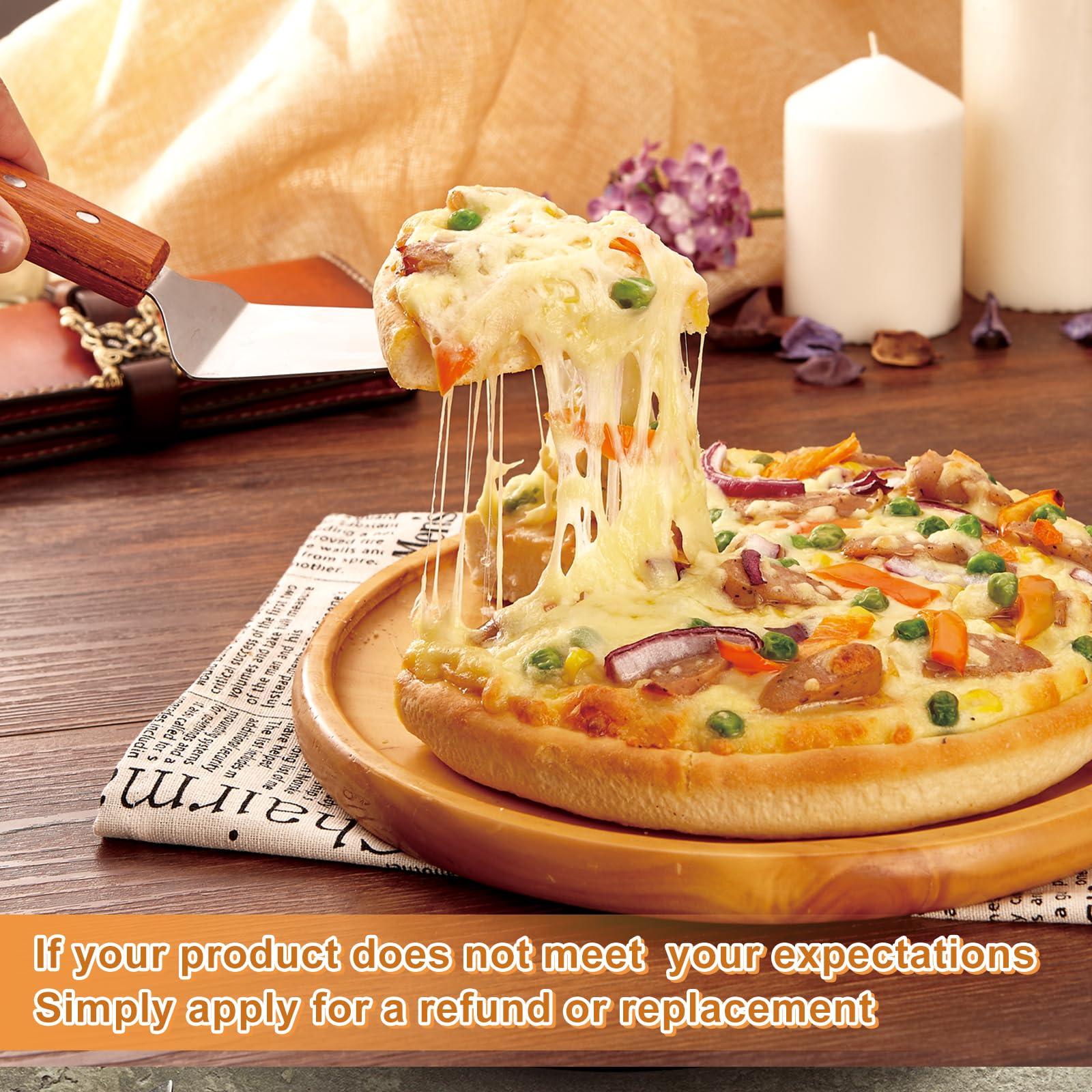 Wooden handle triangular spade pizza server