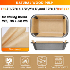Unbleached parchment paper loaf pan liner for 9x5 pan
