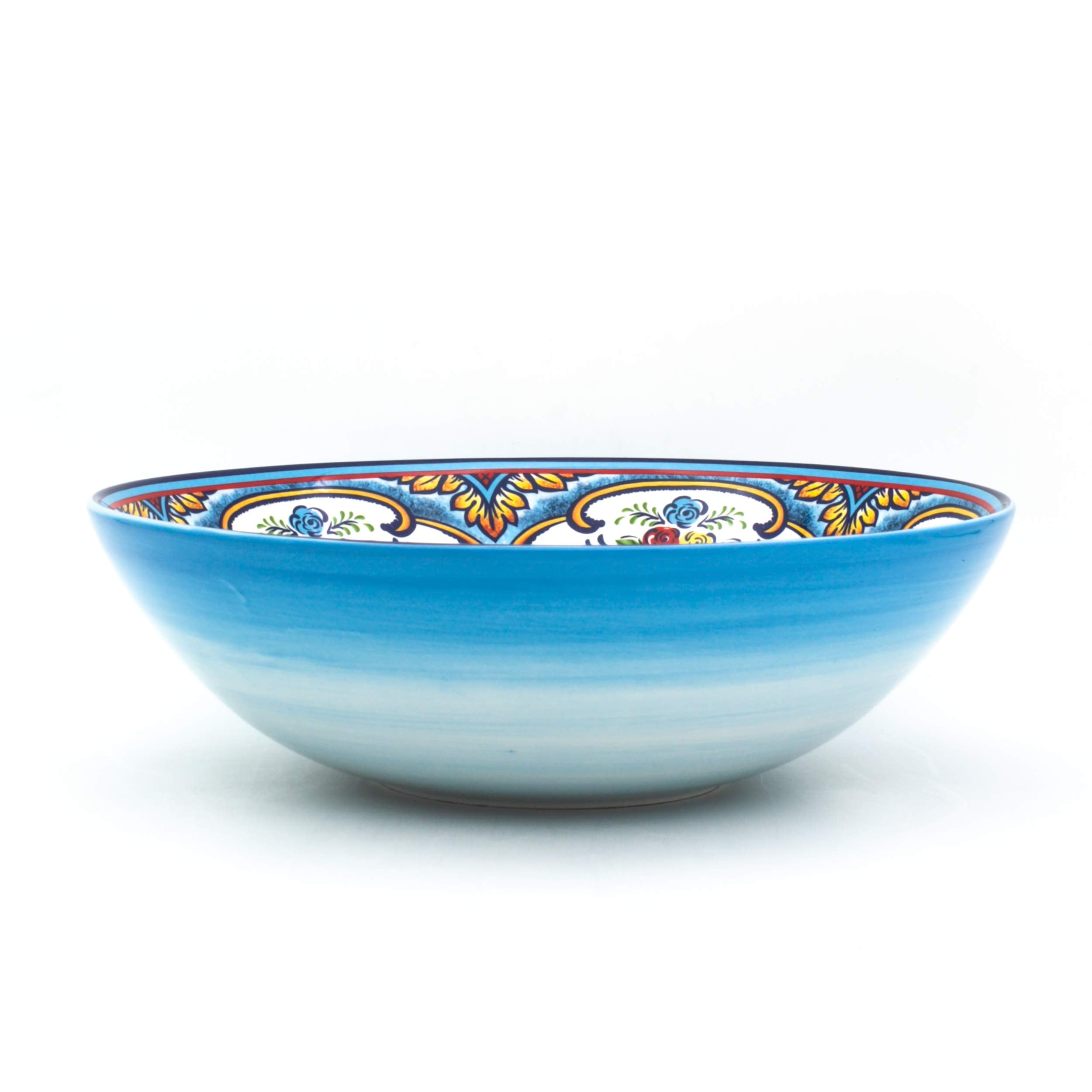 Zanzibar collection ceramic round bowl multicolor design
