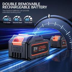 Dual rechargeable batteries and charger with ZARIMI vacuum