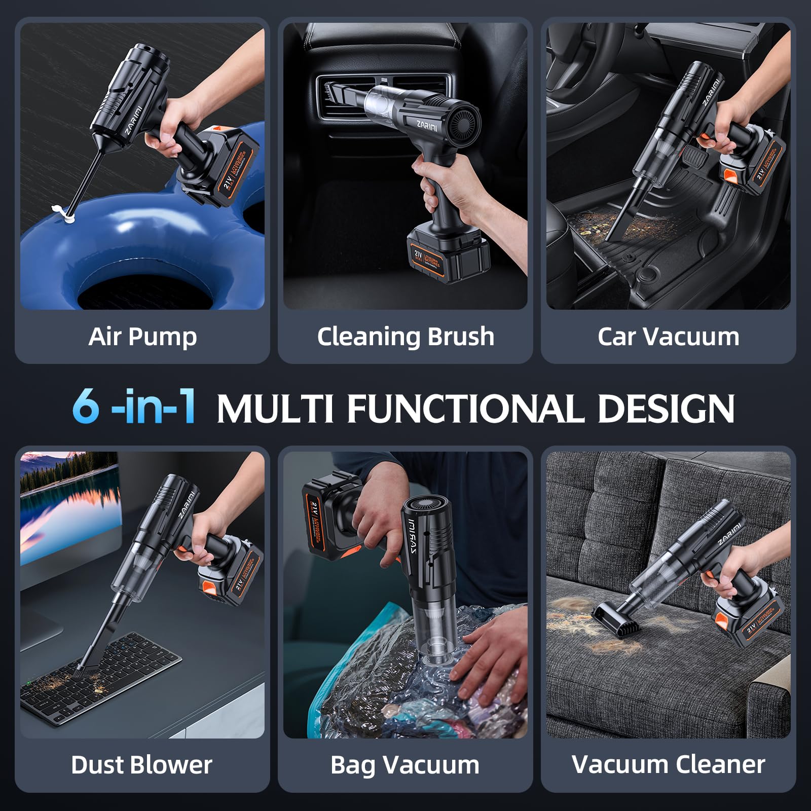 Ultra lightweight handheld vacuum at 1.96 lb weight