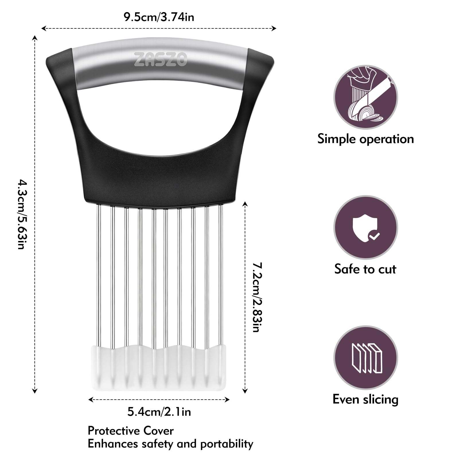 Stainless steel onion slicer holder by ZASZO