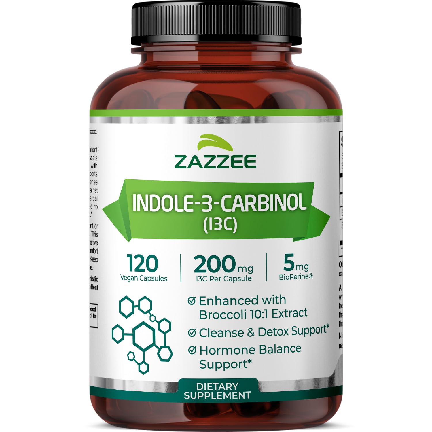 Zazzee High Absorption Indole-3-Carbinol bottle label