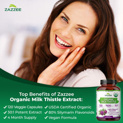 Zazzee milk thistle 80% silymarin per capsule