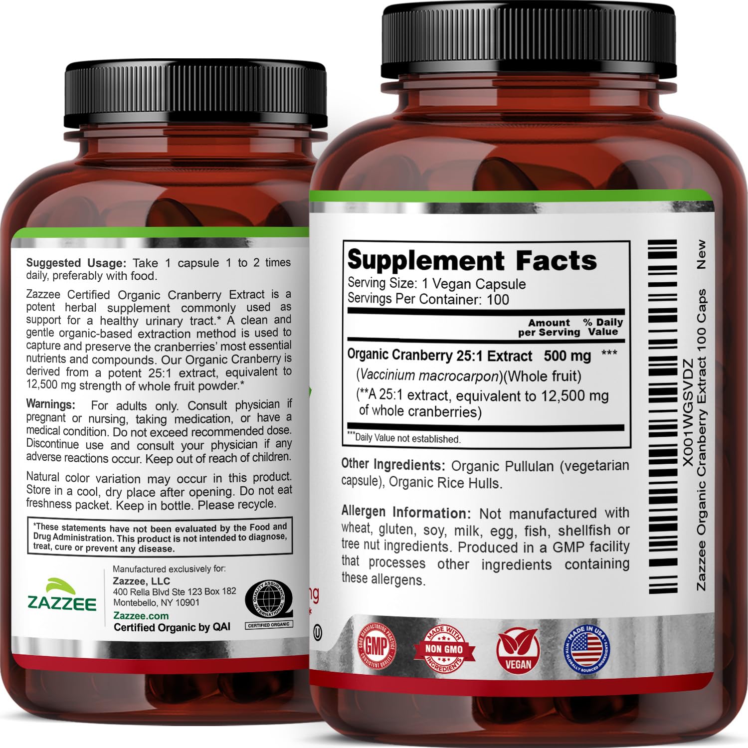 100 capsule bottle of cranberry extract