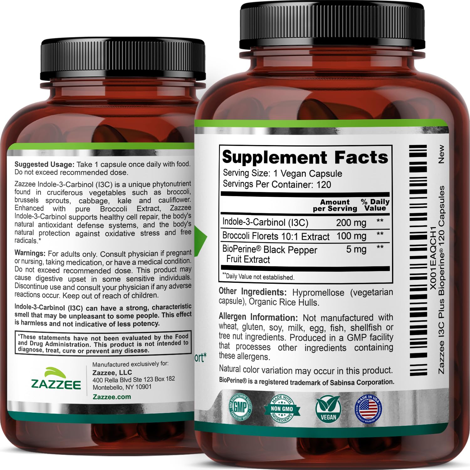 Organic stabilizers used in Zazzee Indole-3-Carbinol formula