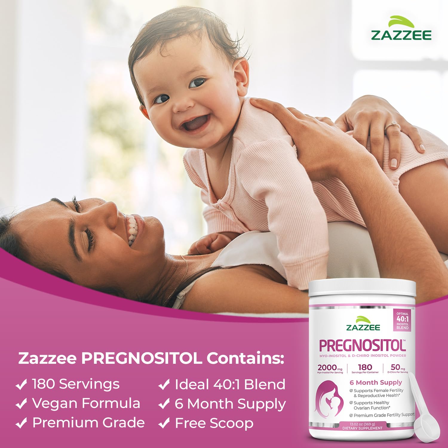 Myo-Inositol and D-Chiro Inositol ratio 40 to 1 in PREGNOSITOL Powder