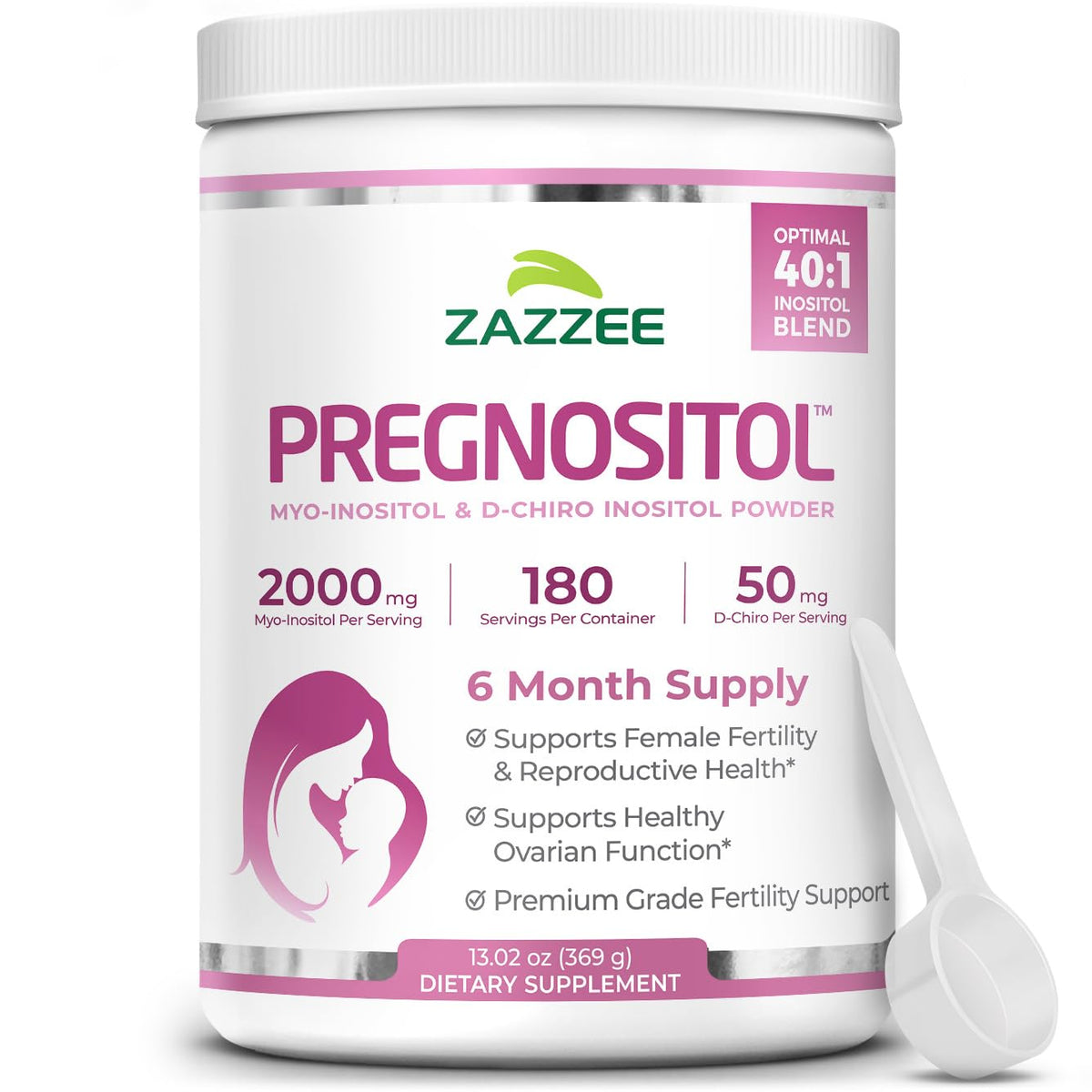 Zazzee PREGNOSITOL Powder 6 month supply bottle