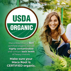 Red maca root capsules by Zazzee