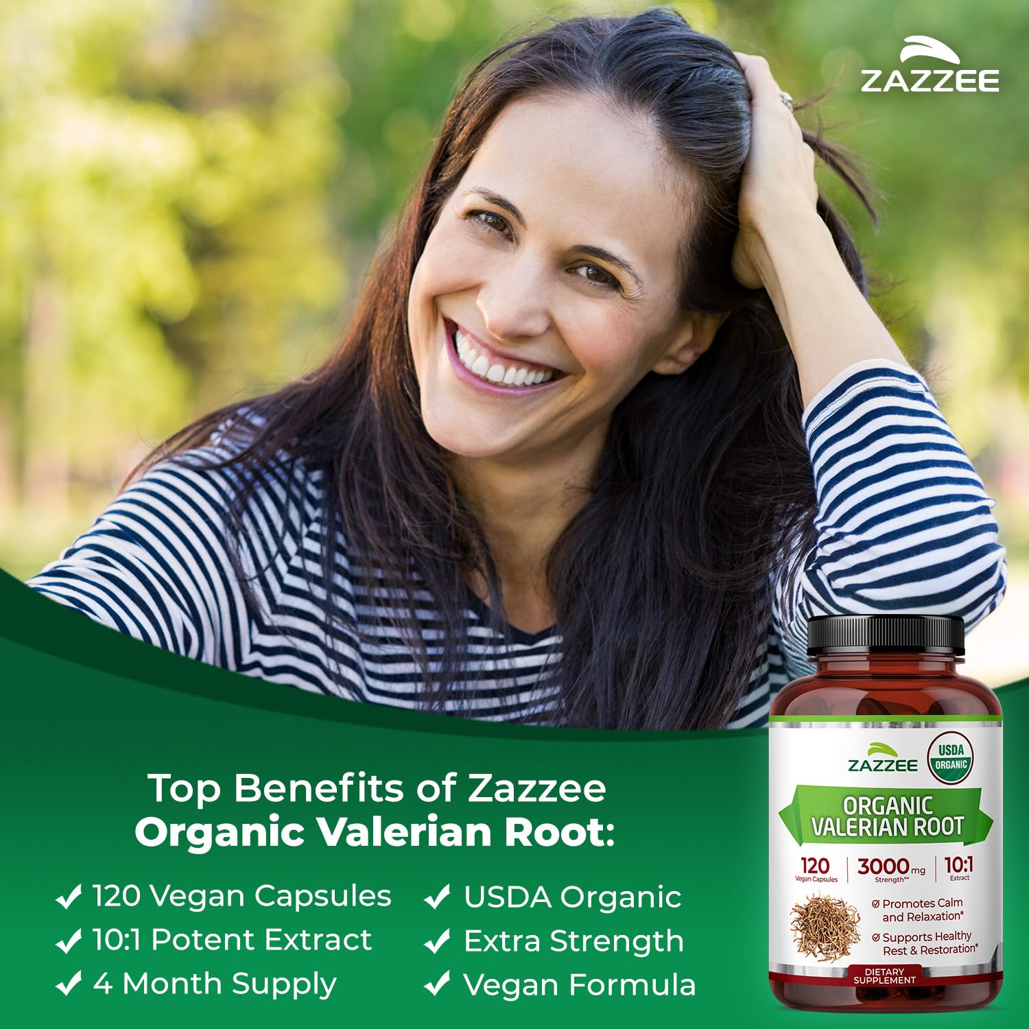 120 capsules bottle of Zazzee Valerian Root extract