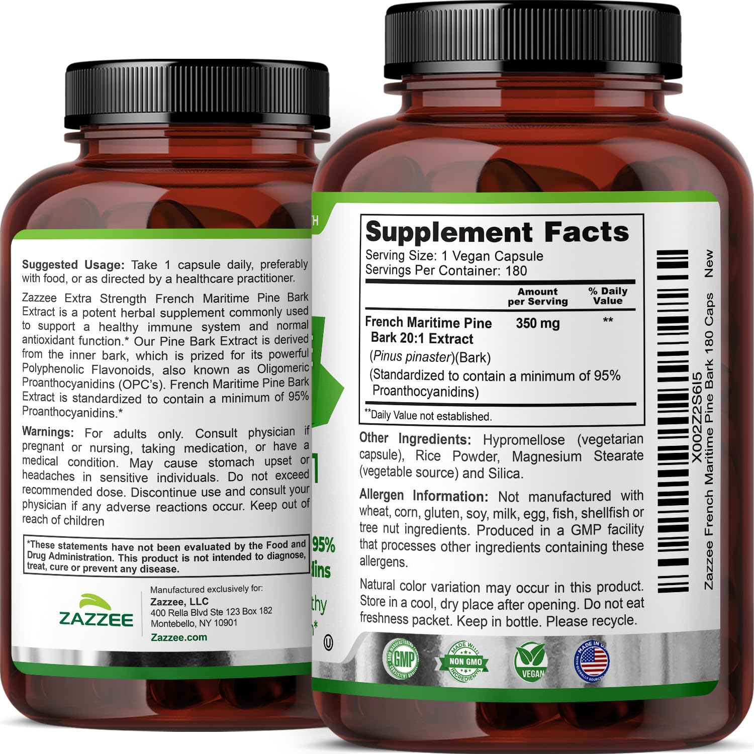 Pine bark extract product packaging