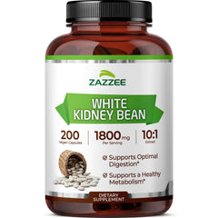 Bottle of Zazzee White Kidney Bean 10:1 Extract with 200 capsules