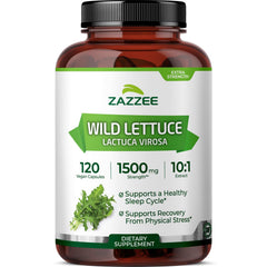 Zazzee Wild Lettuce Extract 10:1 120 capsules bottle