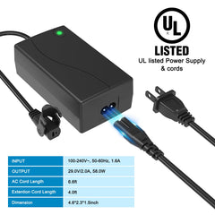 29V 2A power adapter for recliners with 2-pin flat round connector