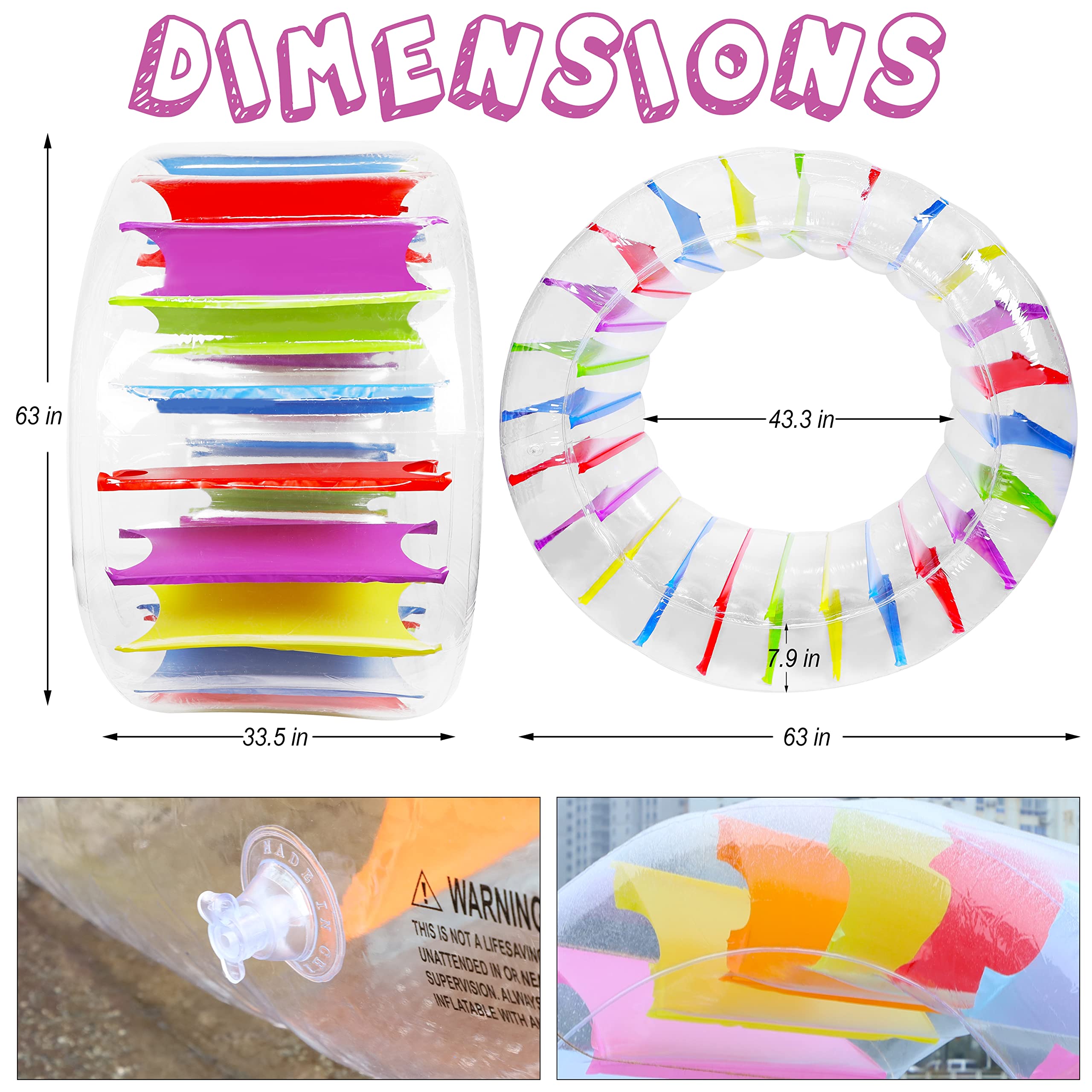 Wheel roller outer diameter 63 inches for kids play