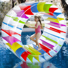 Zcaukya 65 inch giant inflatable wheel roller colorful rainbow stripes