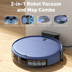 Robot vacuum 2300Pa suction for hard floors and carpets