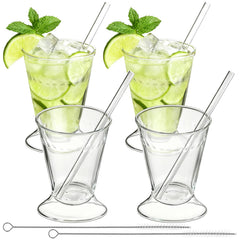 ZEAYEA mint julep cups 12 oz set of 4 with beaded decor