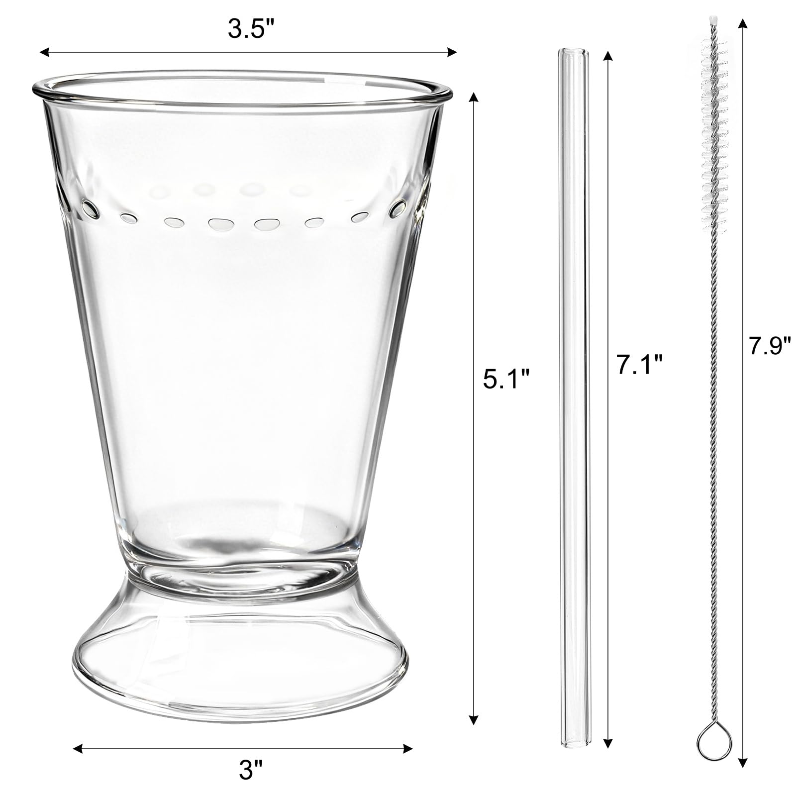 Four 12 oz glass julep cups with wide base by ZEAYEA