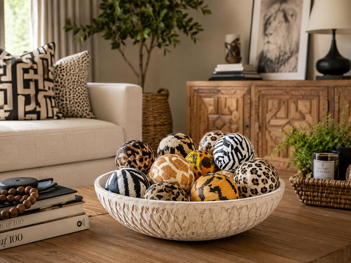 Cheetah print fabric wrapped ball in 2 inch size