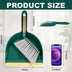 Mini hand broom with dustpan loop for hanging storage